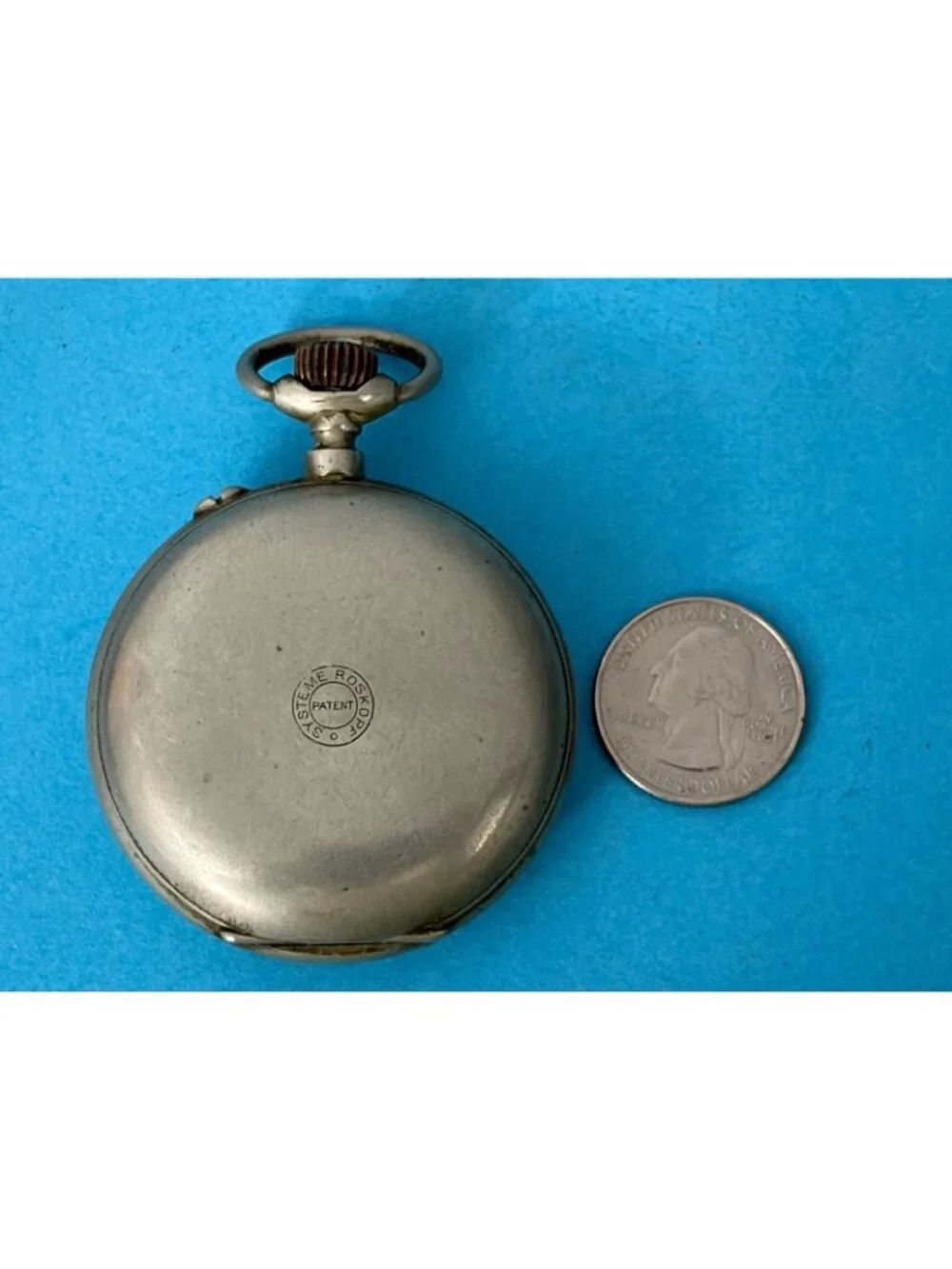 Antique Systeme Roskopf remonitoir Mechanical Pocket Watch 4 parts / repair